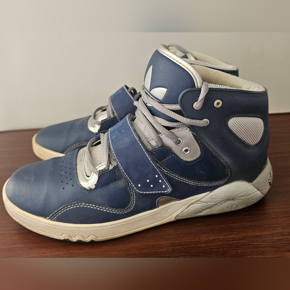 ADIDAS Roundhouse Navy & Light Gray High-Top Sneakers, Shoes